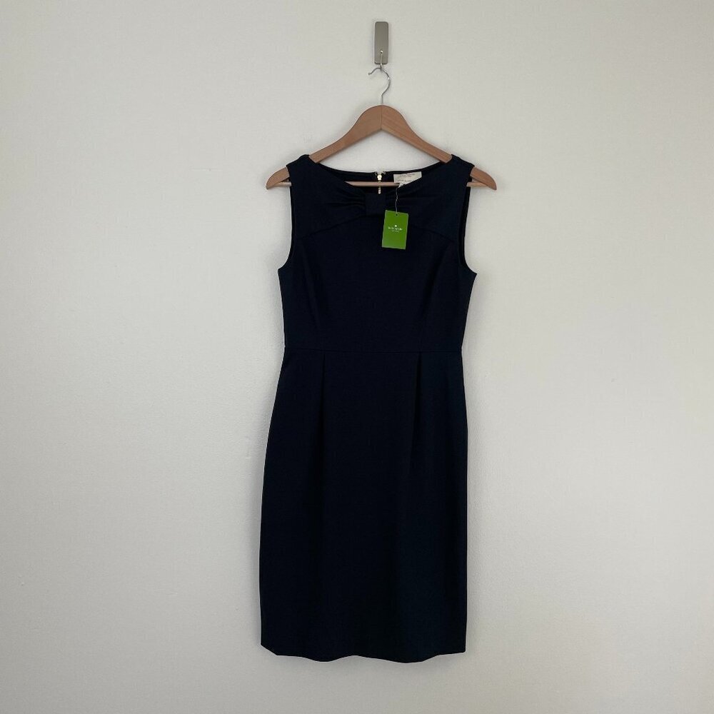 Kate Spade New York Black Bow Tie Sleeveless Sheath Dress Size 6